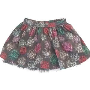 Cherokee Toddler Skirt‎ 4T Black Chiffon Circles 10"L Geometric Artsy Party